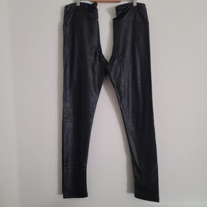 NWT Shinestar Black Pleather Leggings (M)